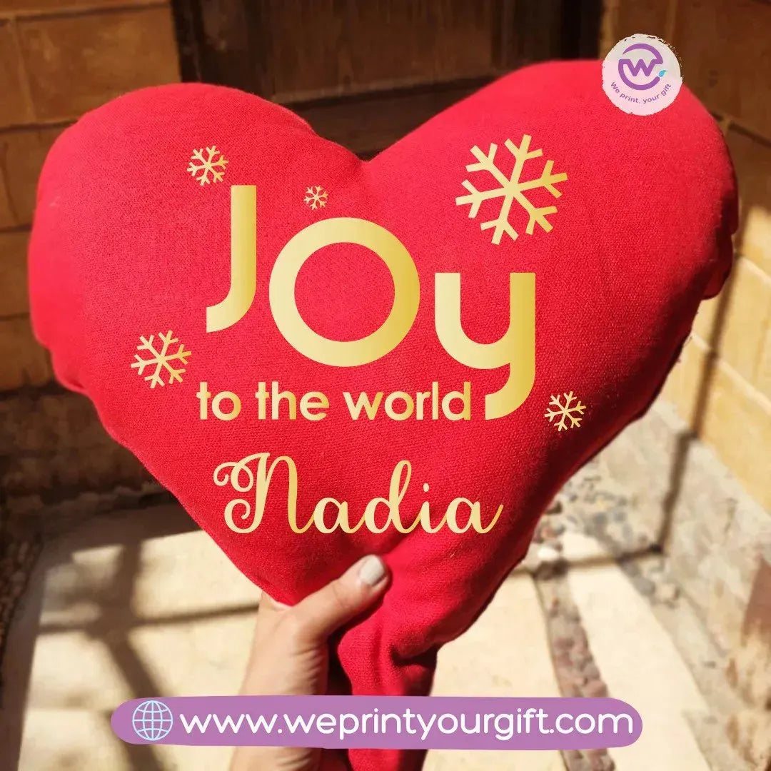 Heart Fabric Cushion-Christmas - WE PRINT
