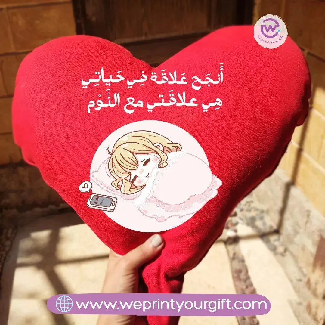 Heart Fabric Cushion- Comics - WE PRINT