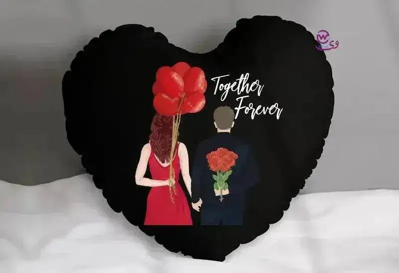 Heart Fabric Cushion - Valentine's Day- lOVE IS.. - WE PRINT