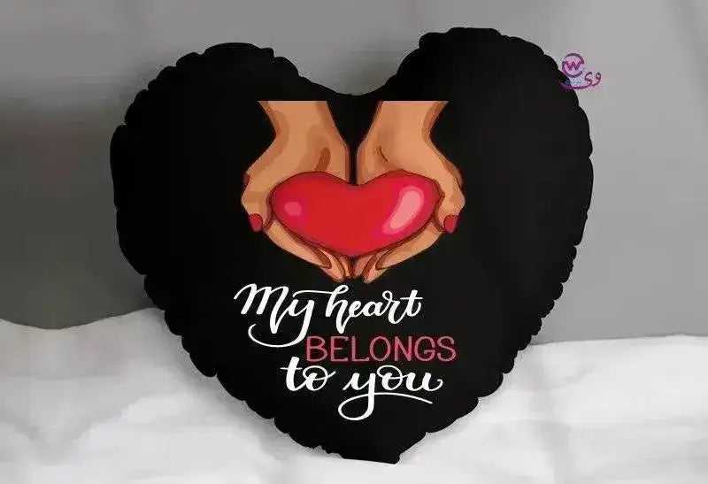 Heart Fabric Cushion - Valentine's Day- lOVE IS.. - WE PRINT