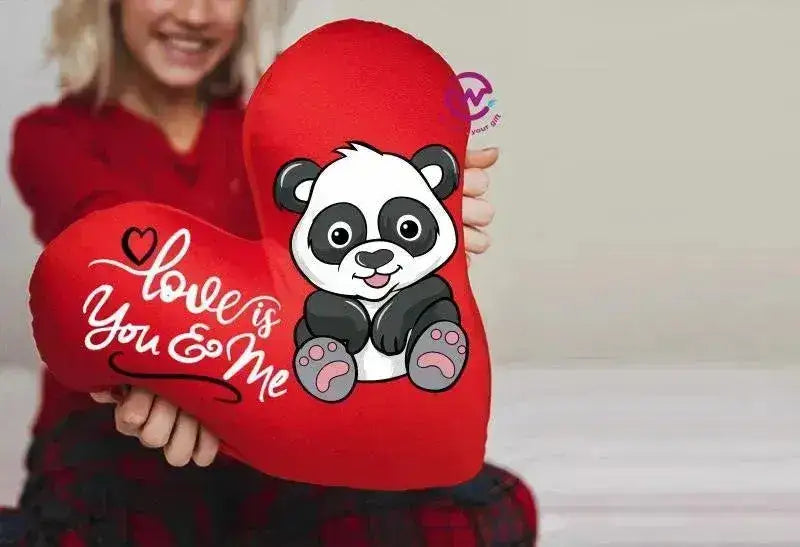 Heart Fabric Cushion - Valentine's Day - PANDA - WE PRINT