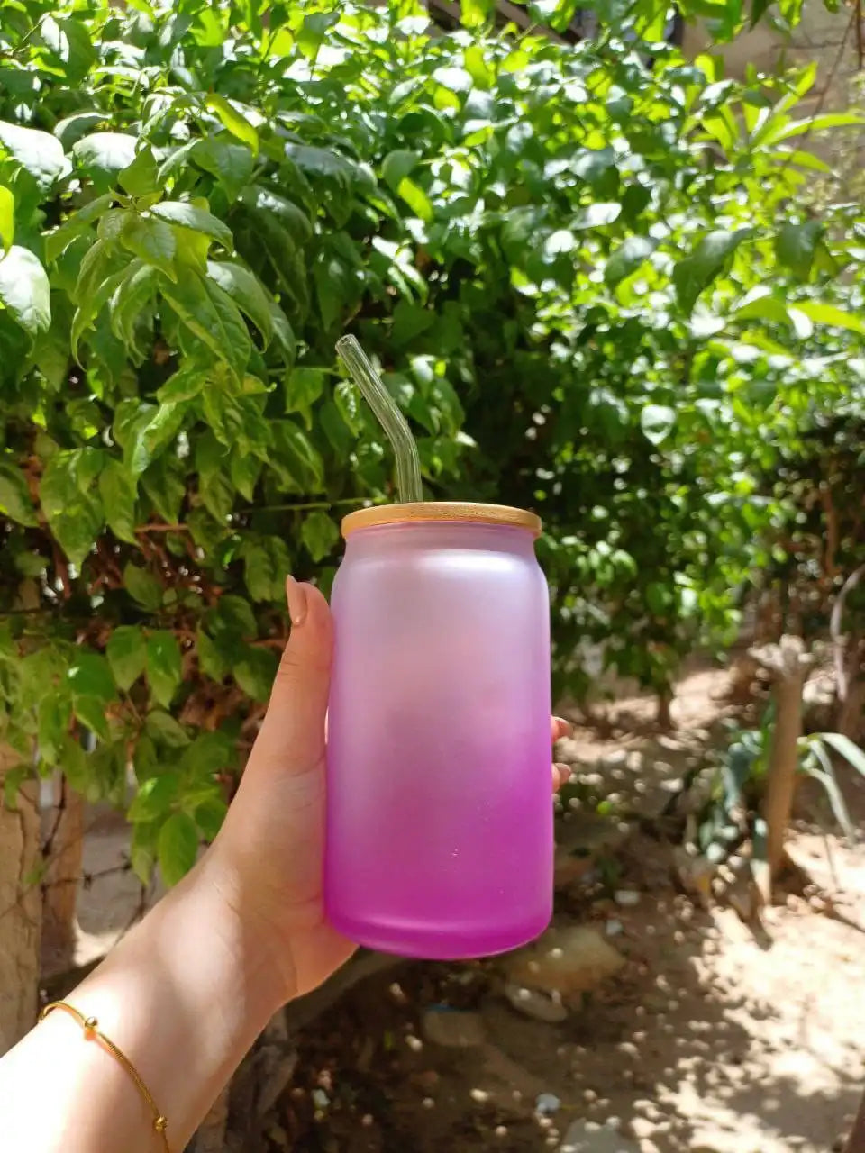 Frosted mug with straw- Customization Option