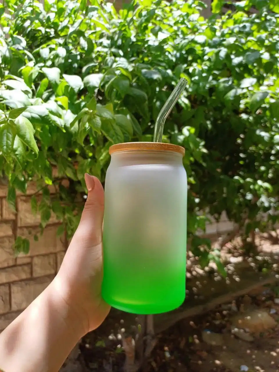 Frosted mug with straw- Customization Option