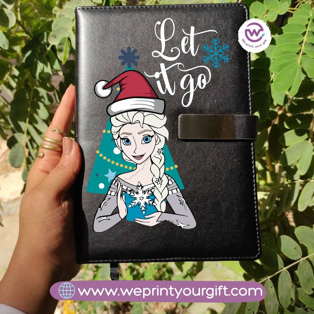 Leather Notebook with Magnetic Clip-Christmas - WE PRINT