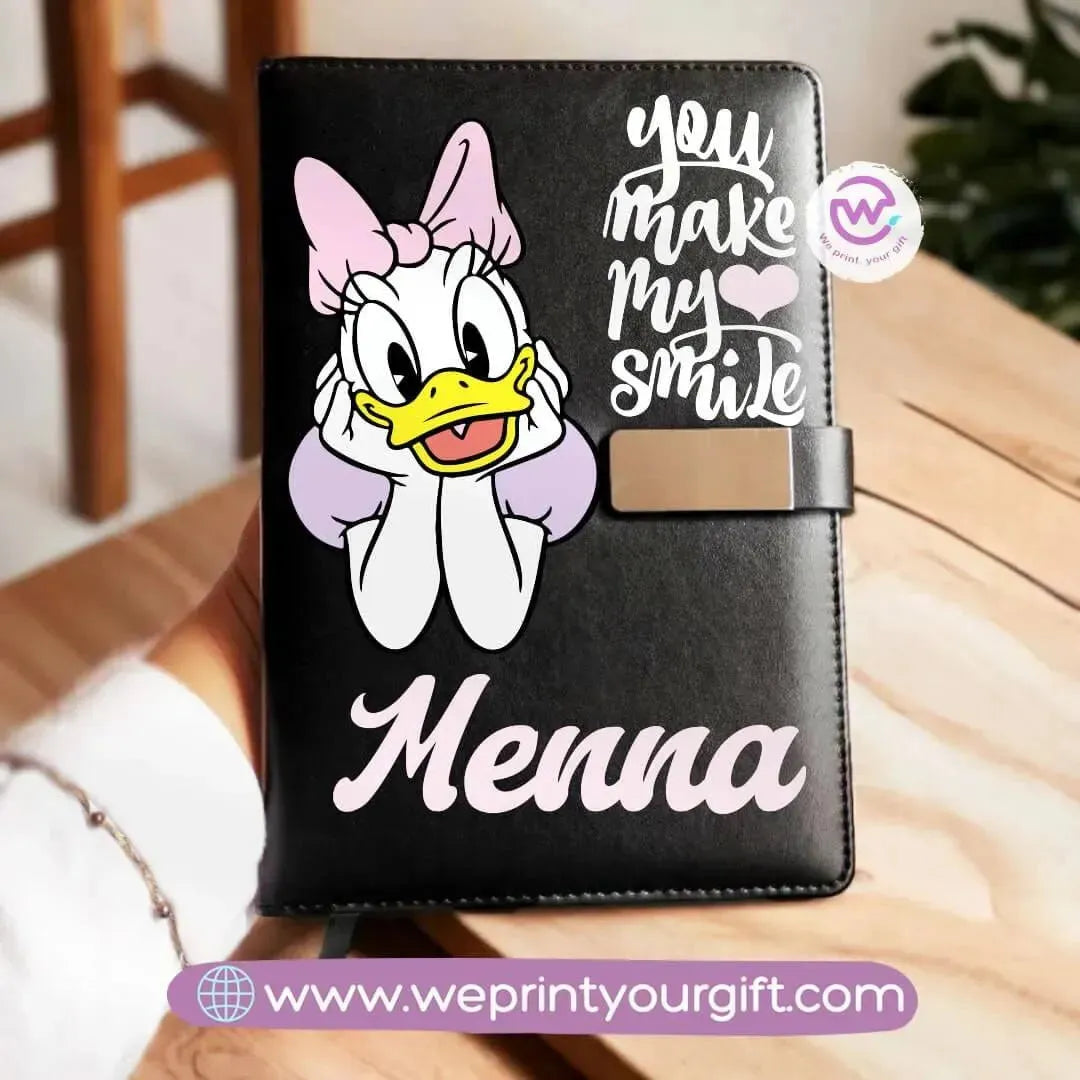 Leather Notebook with magnetic clip- Disney - WE PRINT