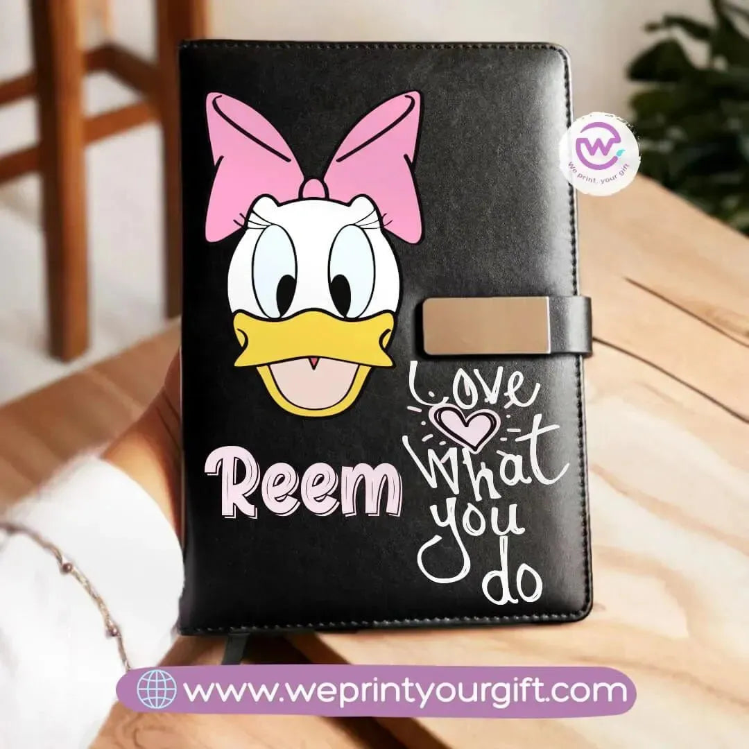 Leather Notebook with magnetic clip- Disney - WE PRINT