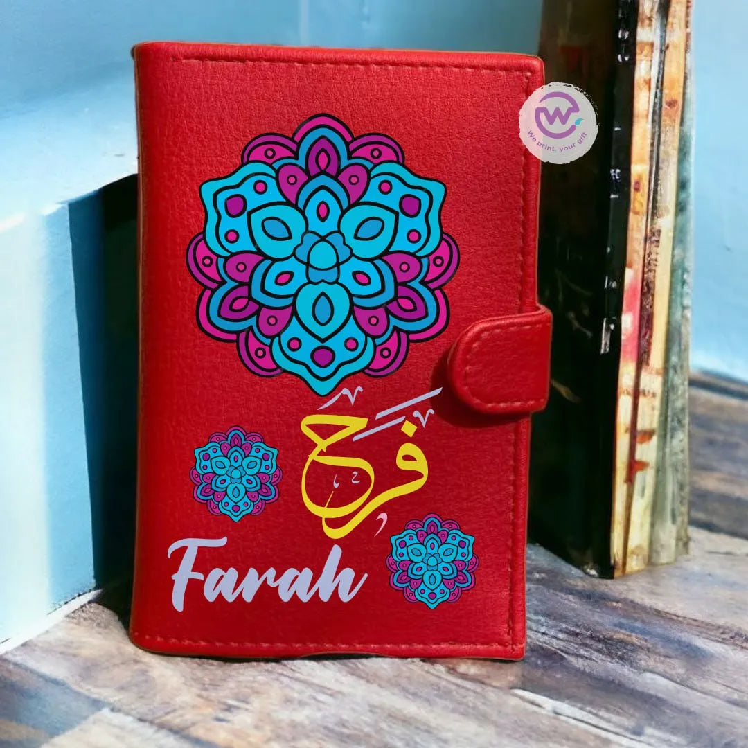 Leather wallet for women- Mandala - WE PRINT