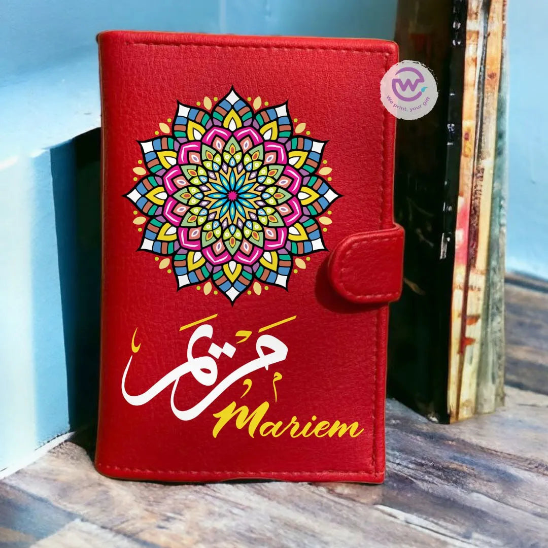 Leather wallet for women- Mandala - WE PRINT