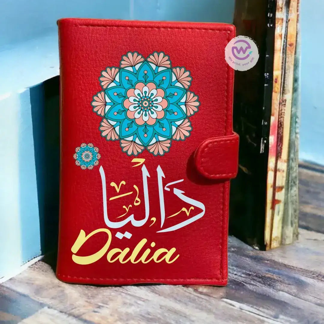 Leather wallet for women- Mandala - WE PRINT