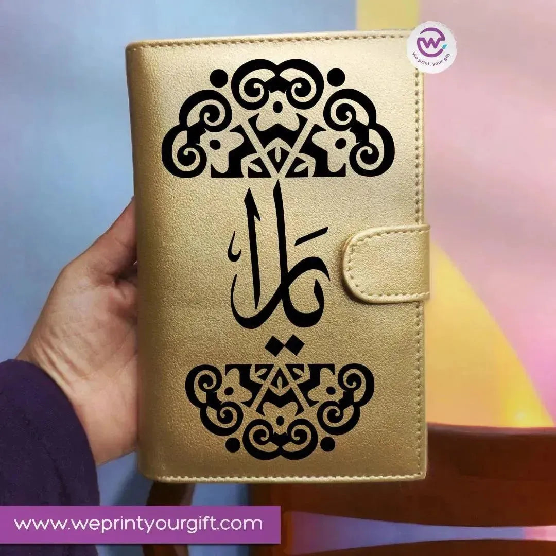 Leather wallet -Names -A - WE PRINT