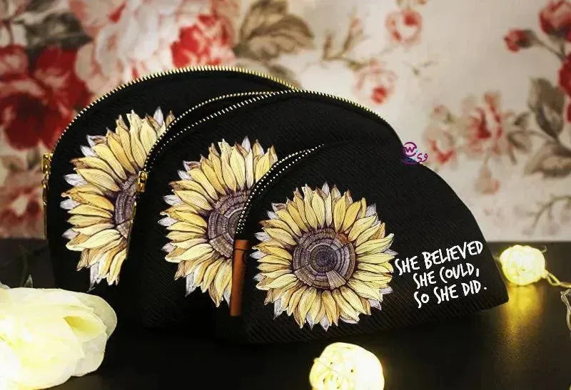 Make-up cases set - Sunflower Names - WE PRINT