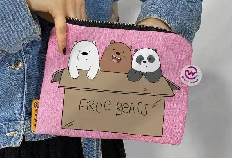 Makeup & Pencil Case-Cottons Duck - Three Bears - WE PRINT