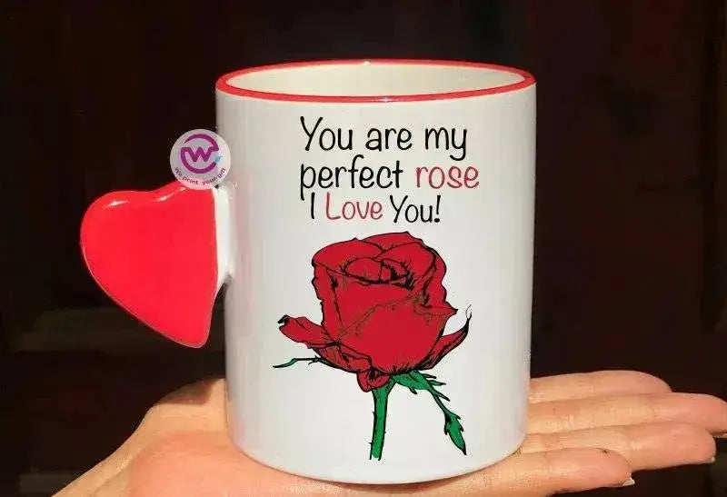 Mug-With Solid Heart Handle -Valentine's Day - WE PRINT
