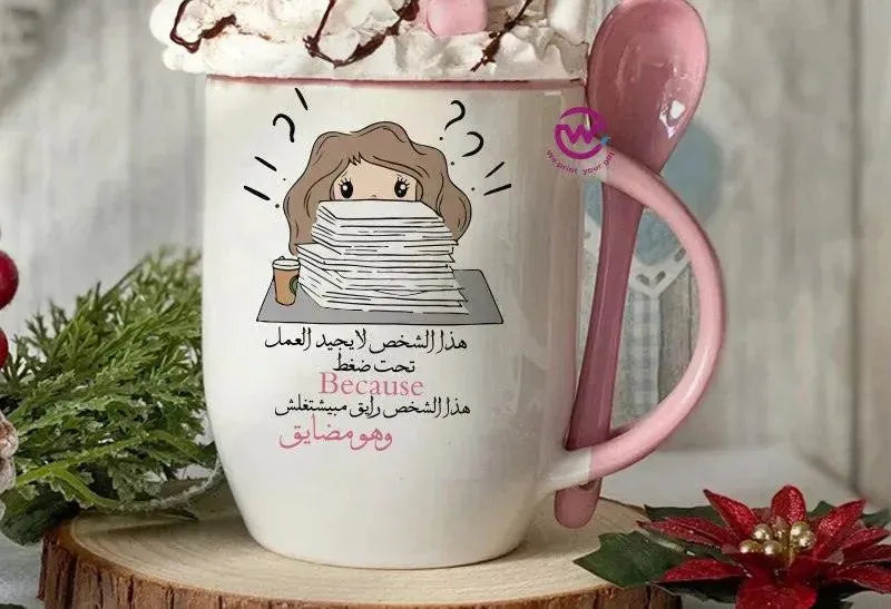 Mug-With Spoon -Comic -F - WE PRINT