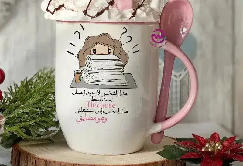 Mug-With Spoon -Comic -F - WE PRINT