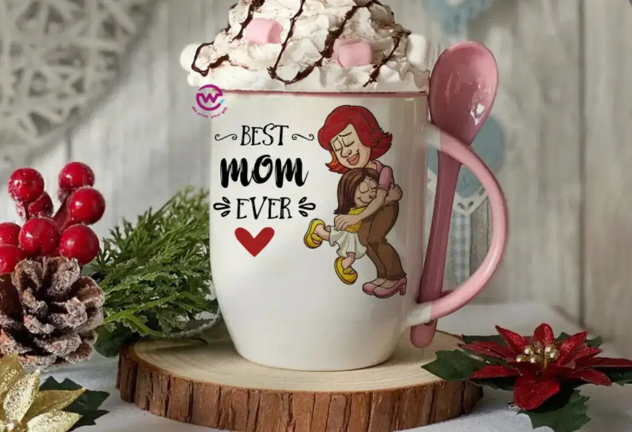 Mug with Spoon- Mom designs - WE PRINT