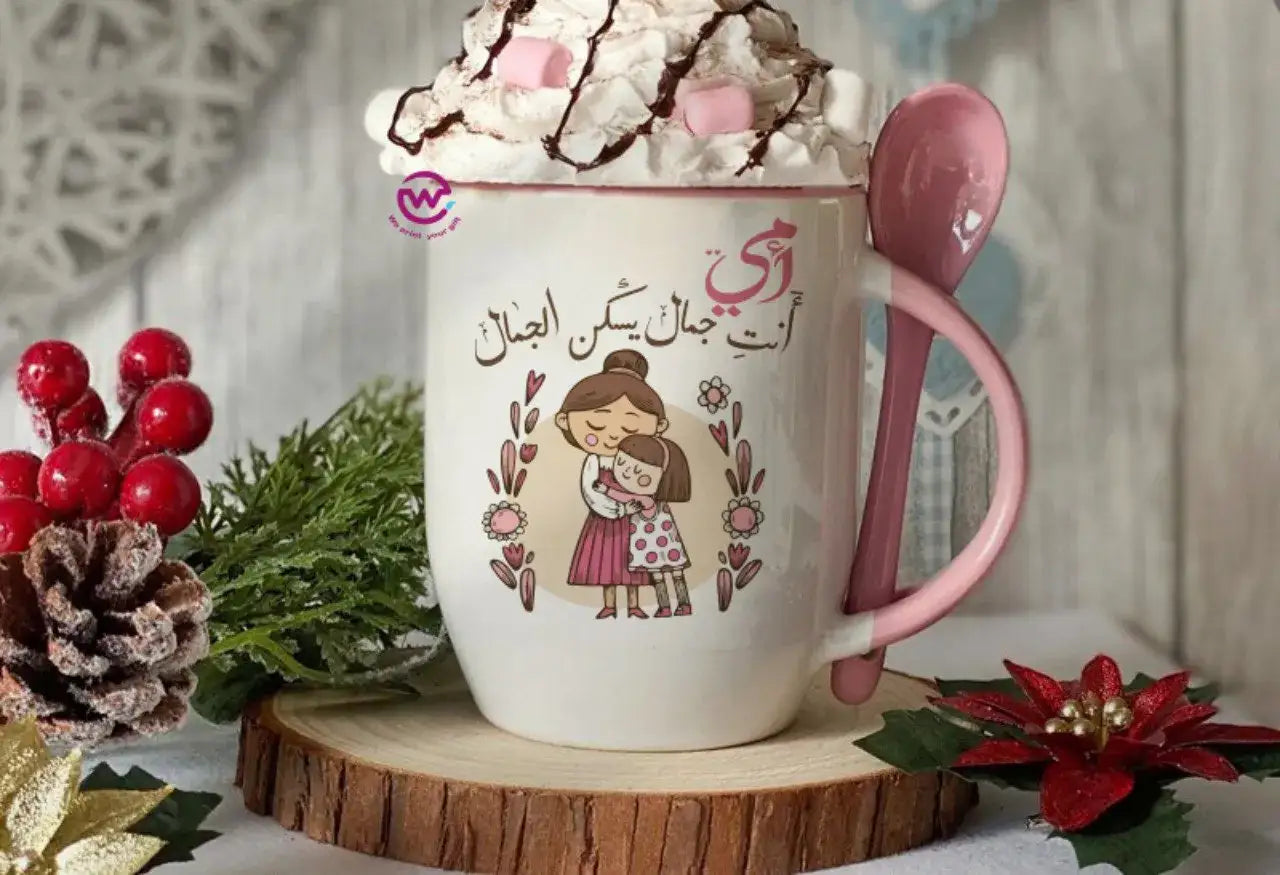 Mug with Spoon- Mom designs - WE PRINT
