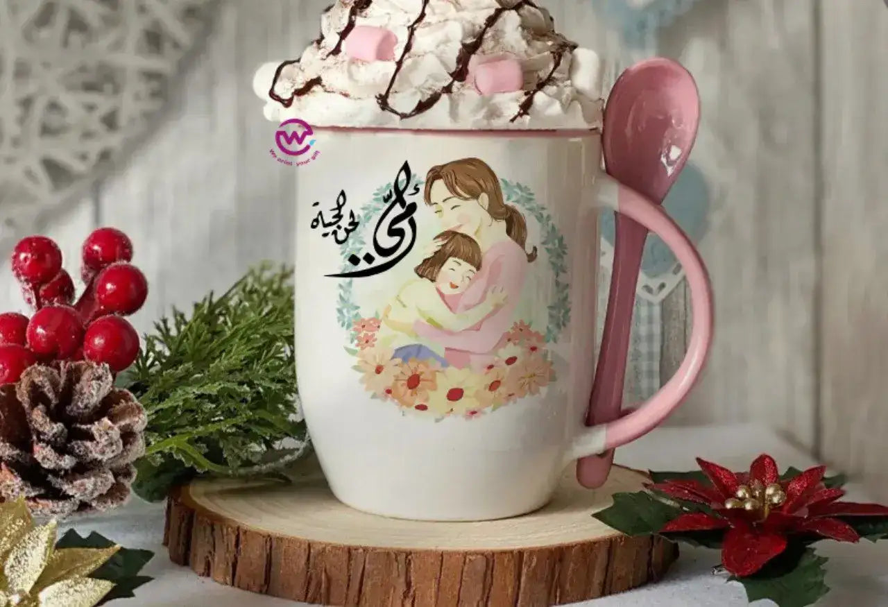 Mug with Spoon- Mom designs - WE PRINT