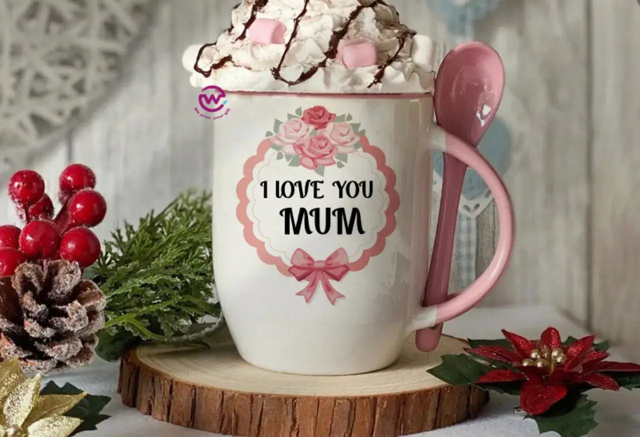 Mug with Spoon- Mom designs - WE PRINT