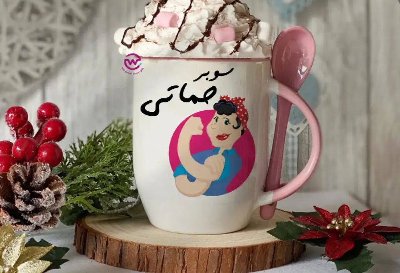 Mug with Spoon- Mom designs - WE PRINT