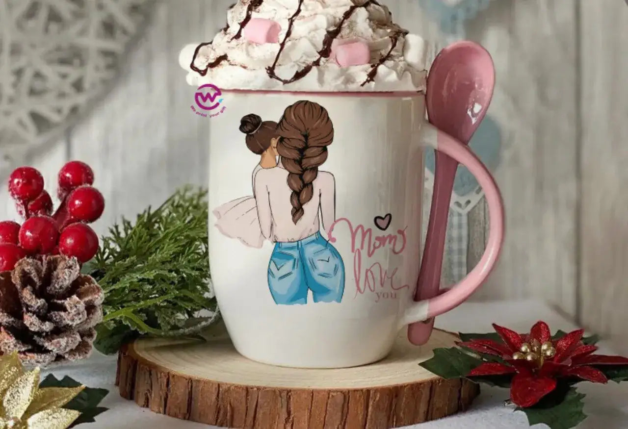 Mug with Spoon- Mom designs - WE PRINT