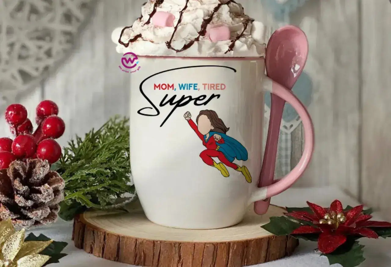 Mug with Spoon- Mom designs - WE PRINT