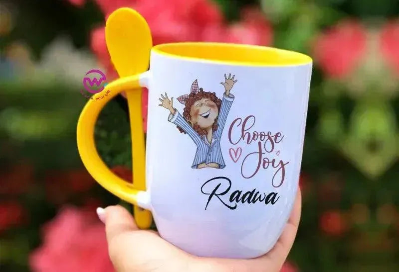 Mug-With Spoon - Names-B - WE PRINT