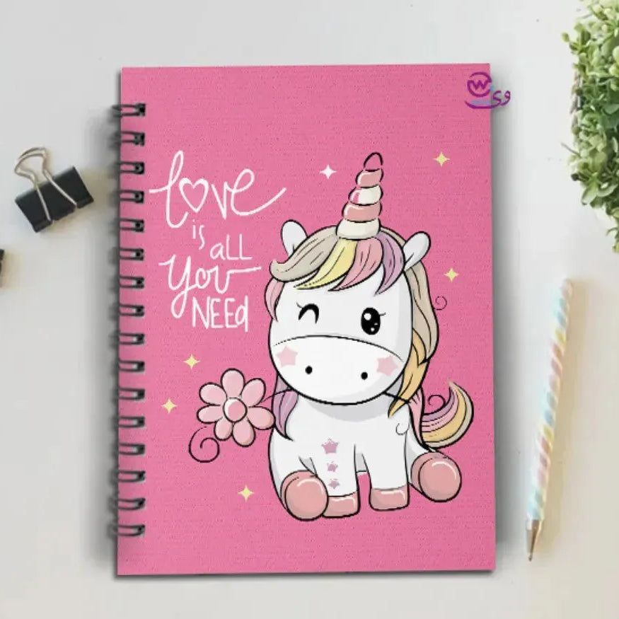 Notebook - A5 Size - Unicorn Designs - WE PRINT
