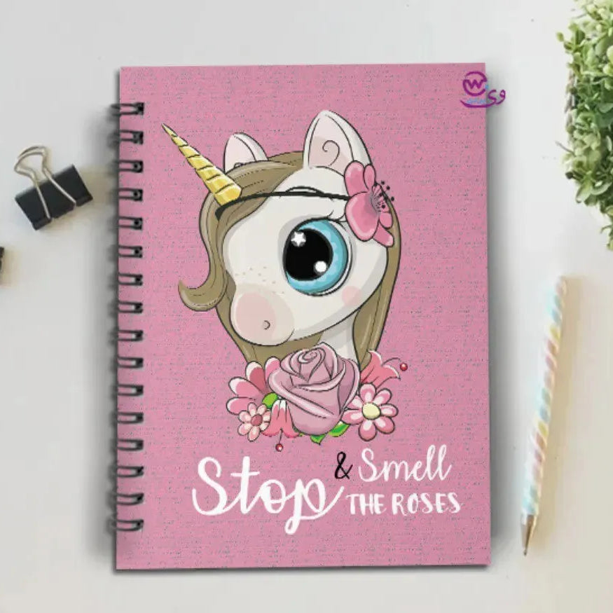 Notebook - A5 Size - Unicorn Designs - WE PRINT