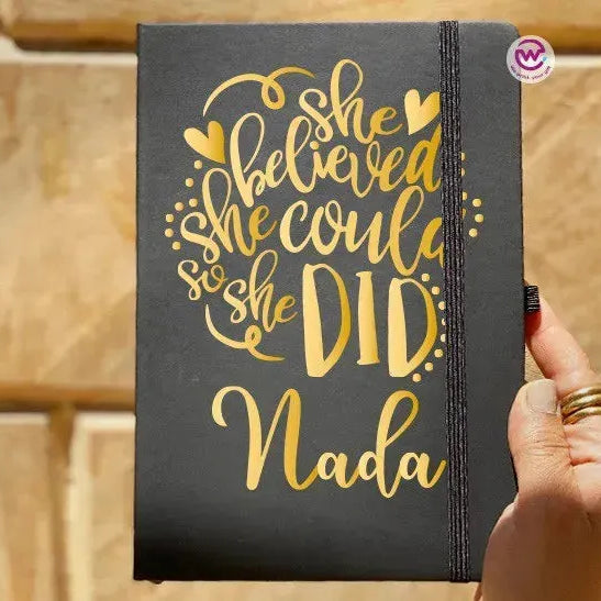 Notebook with Elastic Band - Motivational words - WE PRINT