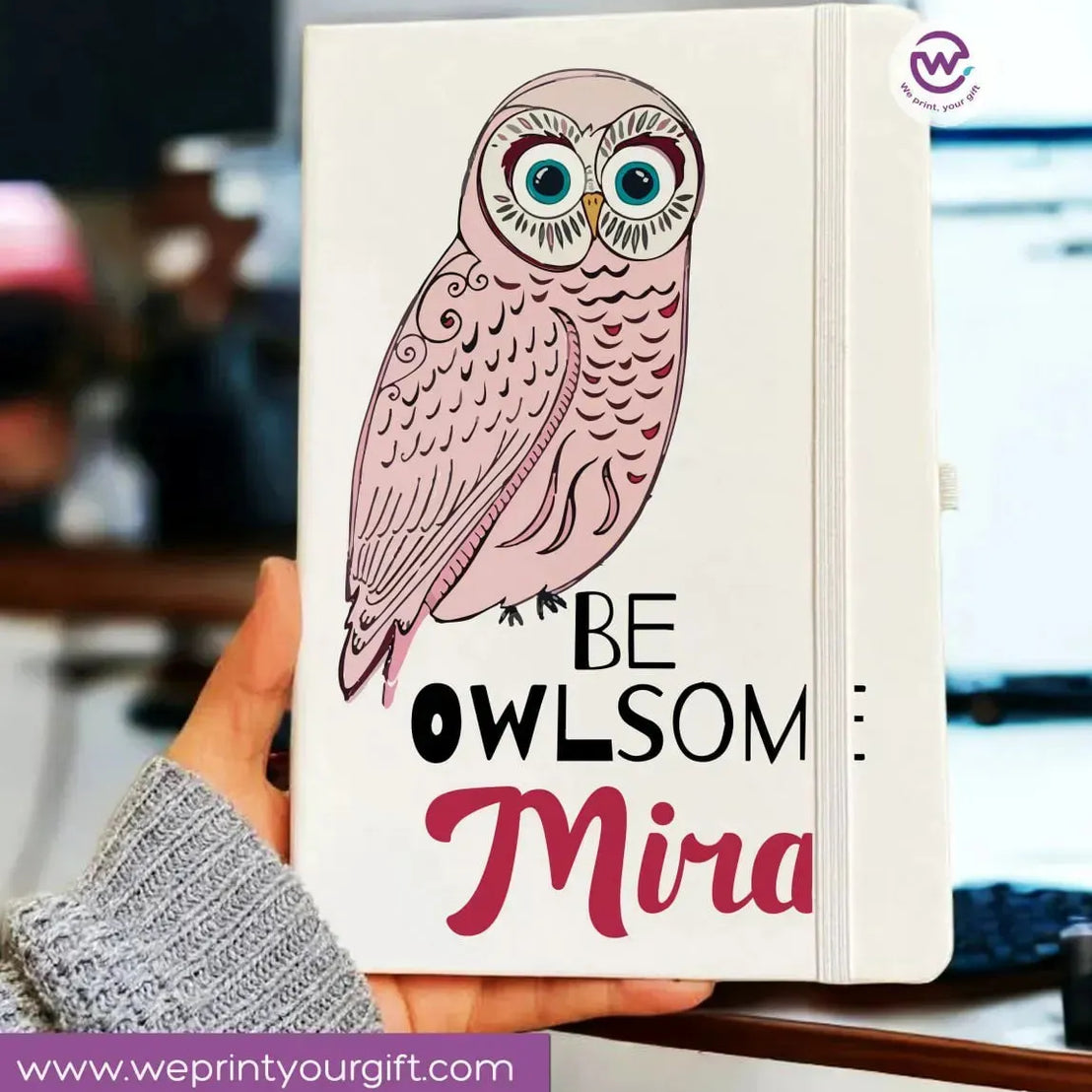 Notebook with Elastic Band - OWL - WE PRINT