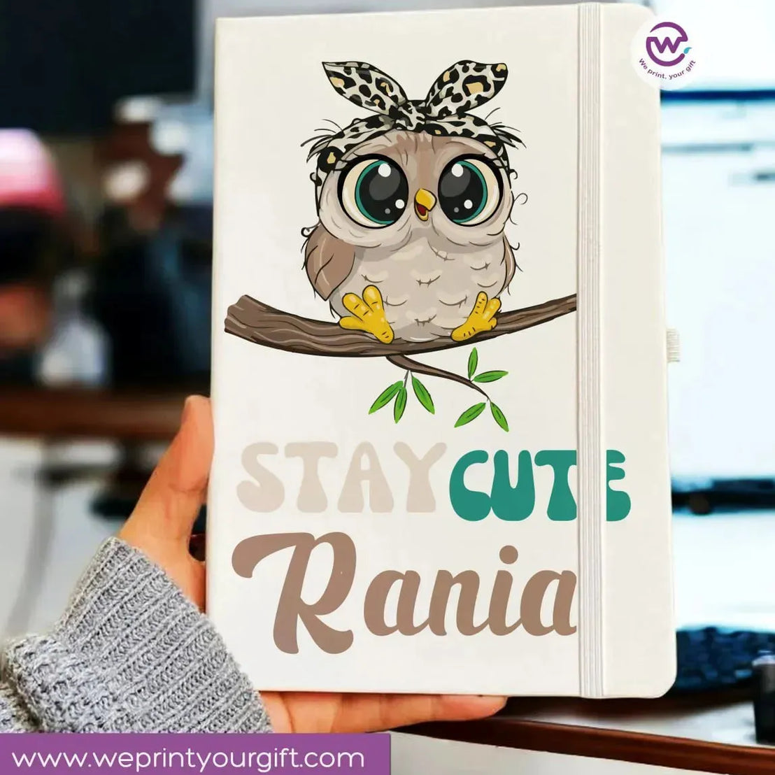 Notebook with Elastic Band - OWL - WE PRINT