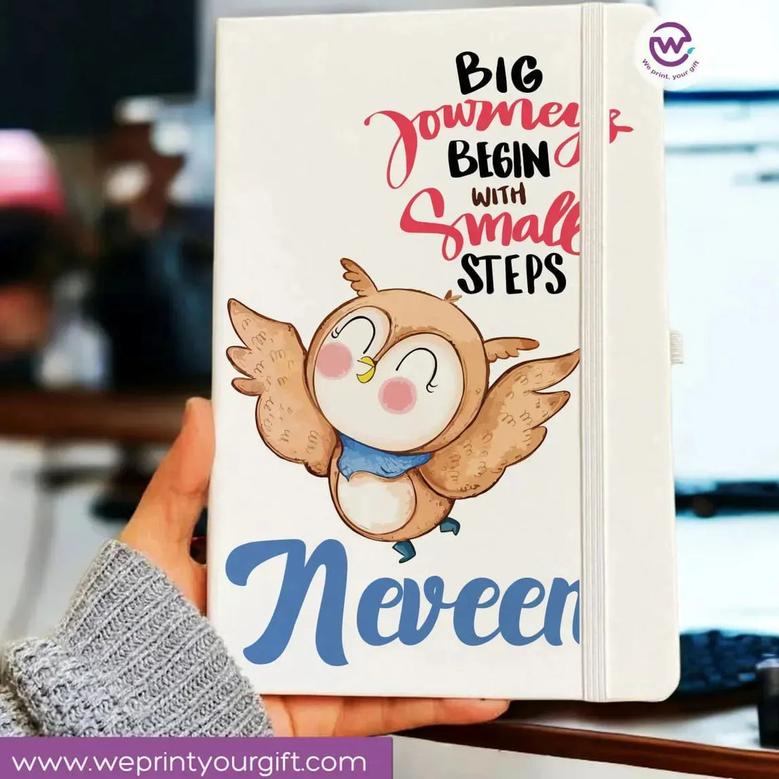 Notebook with Elastic Band - OWL - WE PRINT