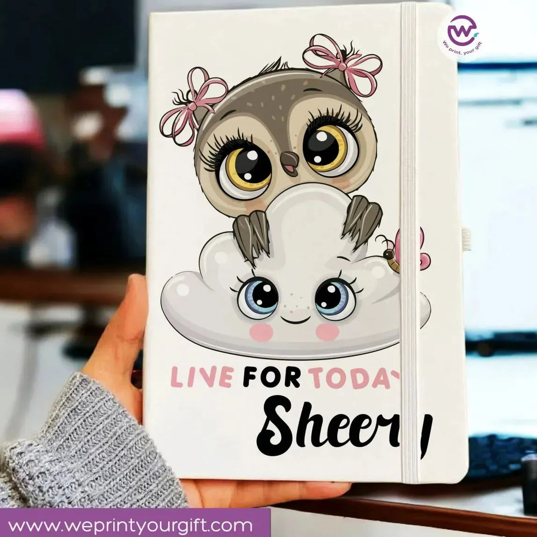 Notebook with Elastic Band - OWL - WE PRINT