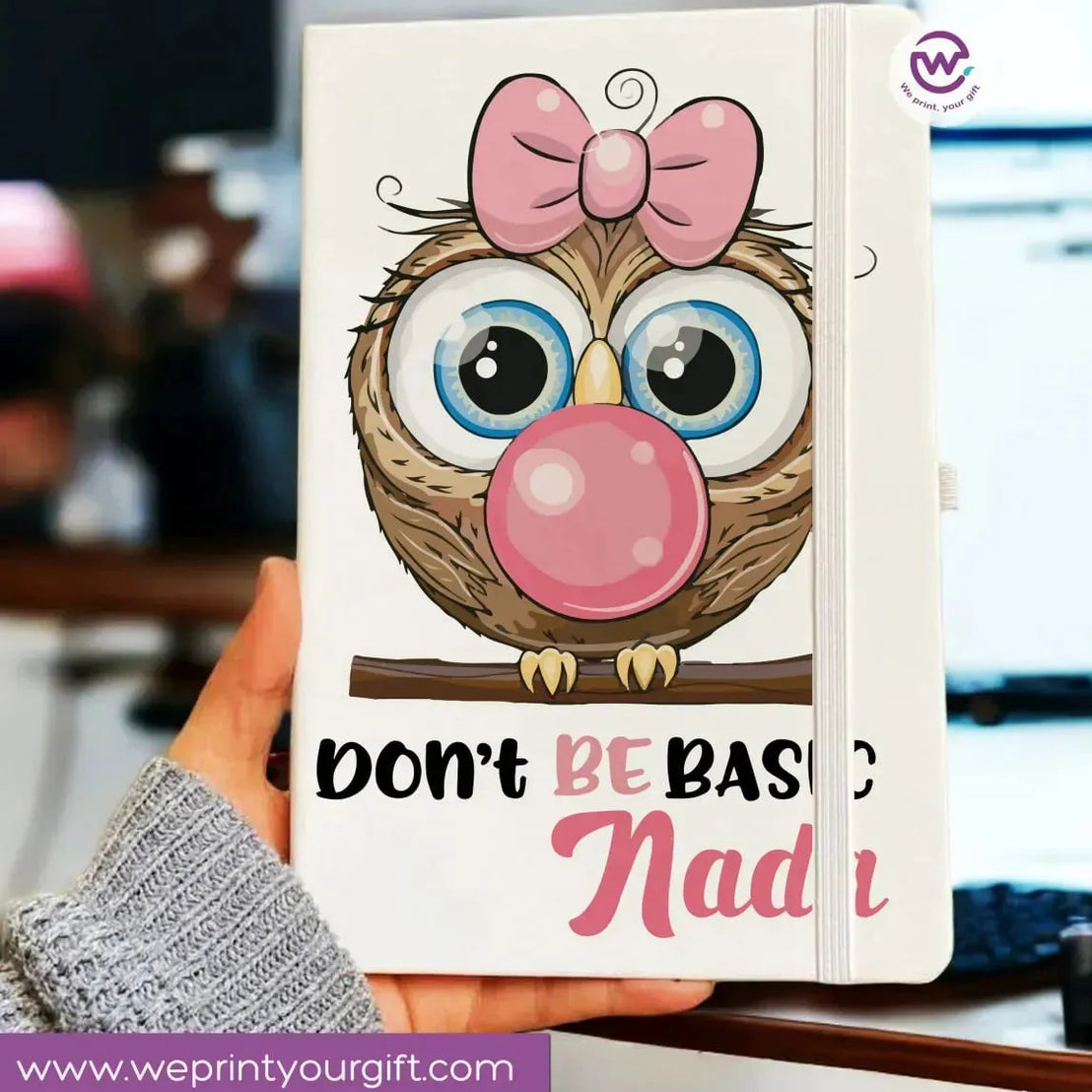 Notebook with Elastic Band - OWL - WE PRINT