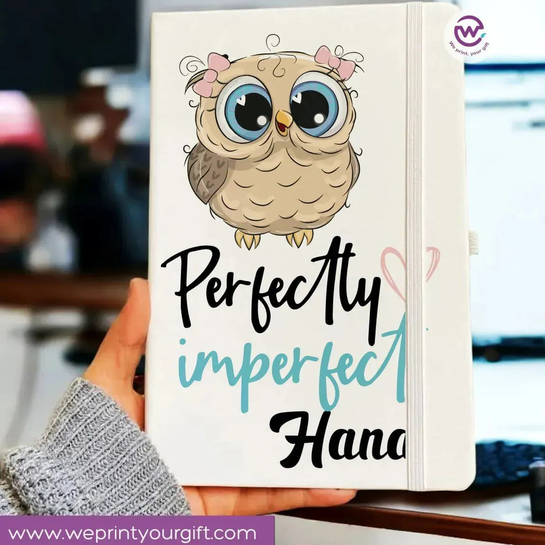 Notebook with Elastic Band - OWL - WE PRINT