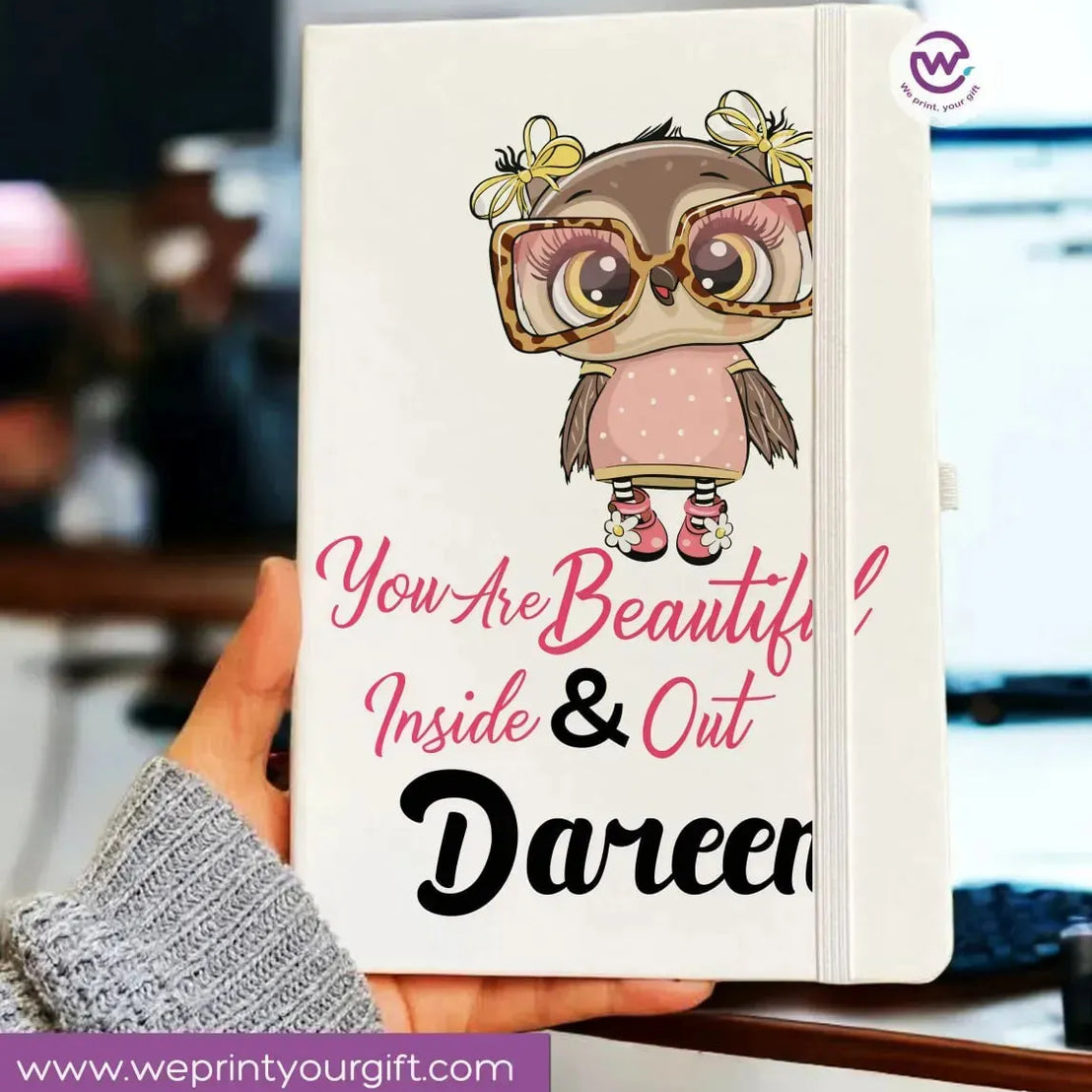 Notebook with Elastic Band - OWL - WE PRINT