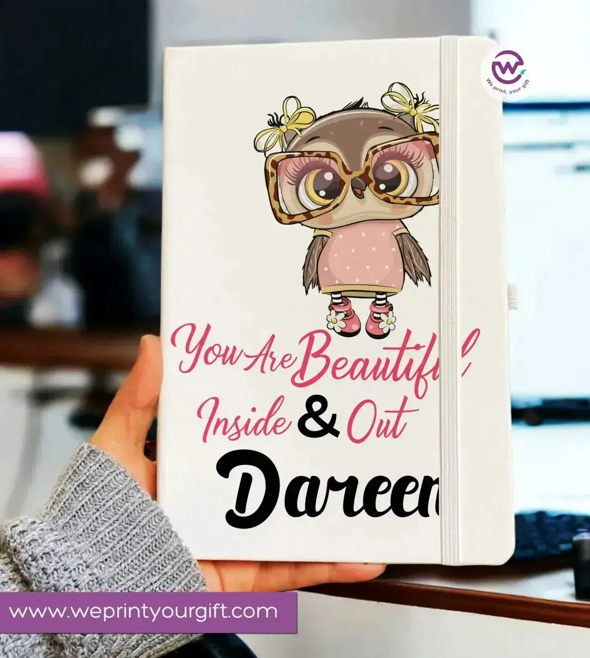 Notebook with Elastic Band - OWL - WE PRINT