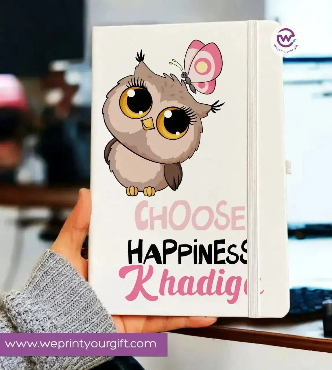 Notebook with Elastic Band - OWL - WE PRINT