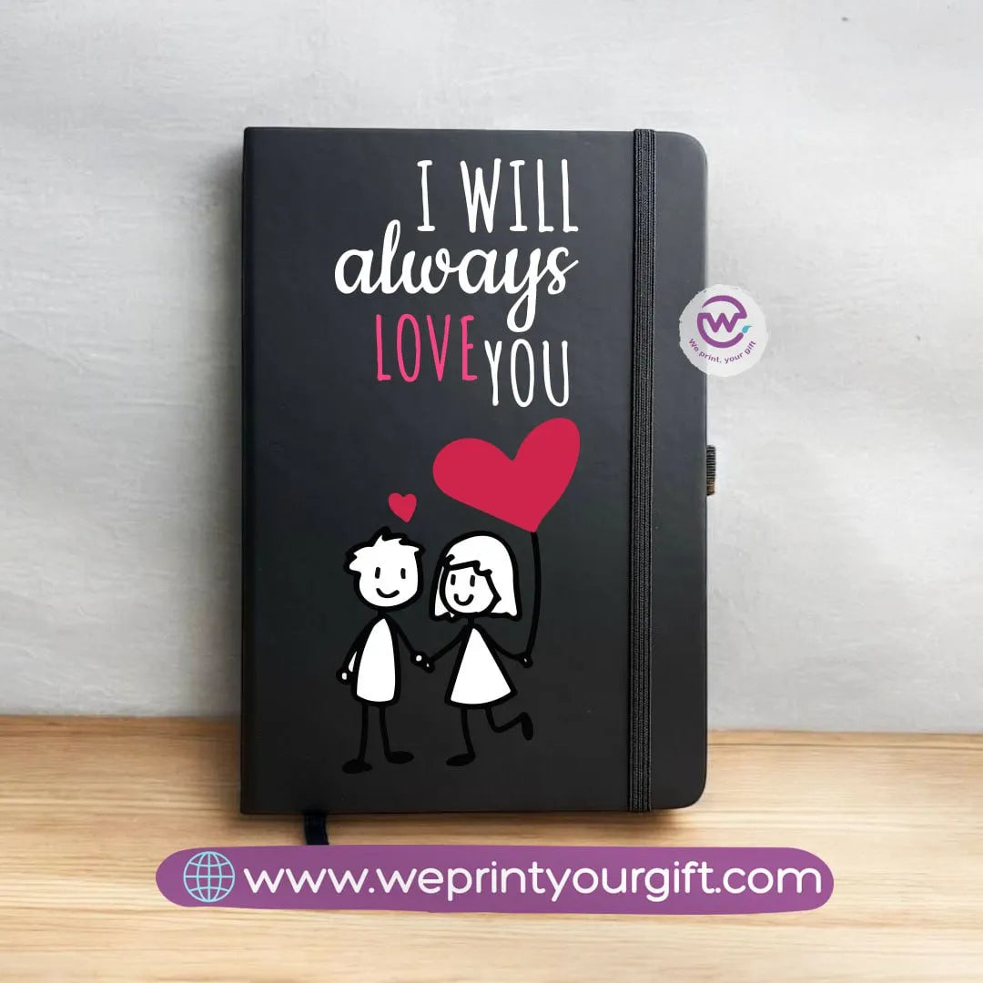 Notebook with Elastic Band-Valentine’s Day Designs - WE PRINT