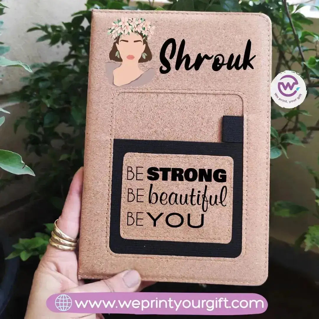 Notebook with fabric Cover& pocket- Names - B - WE PRINT