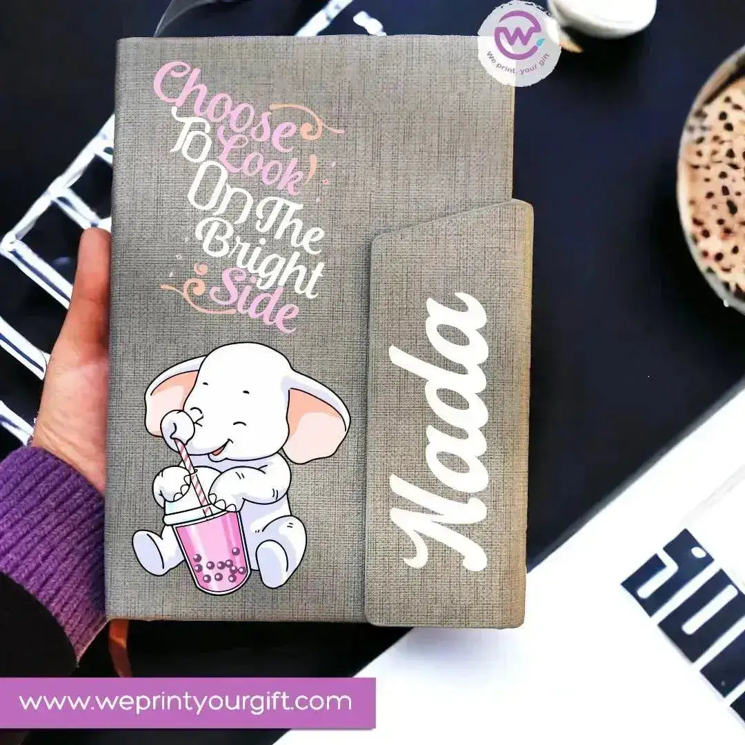 Notebook with magnetic closure-cute Elephant - WE PRINT