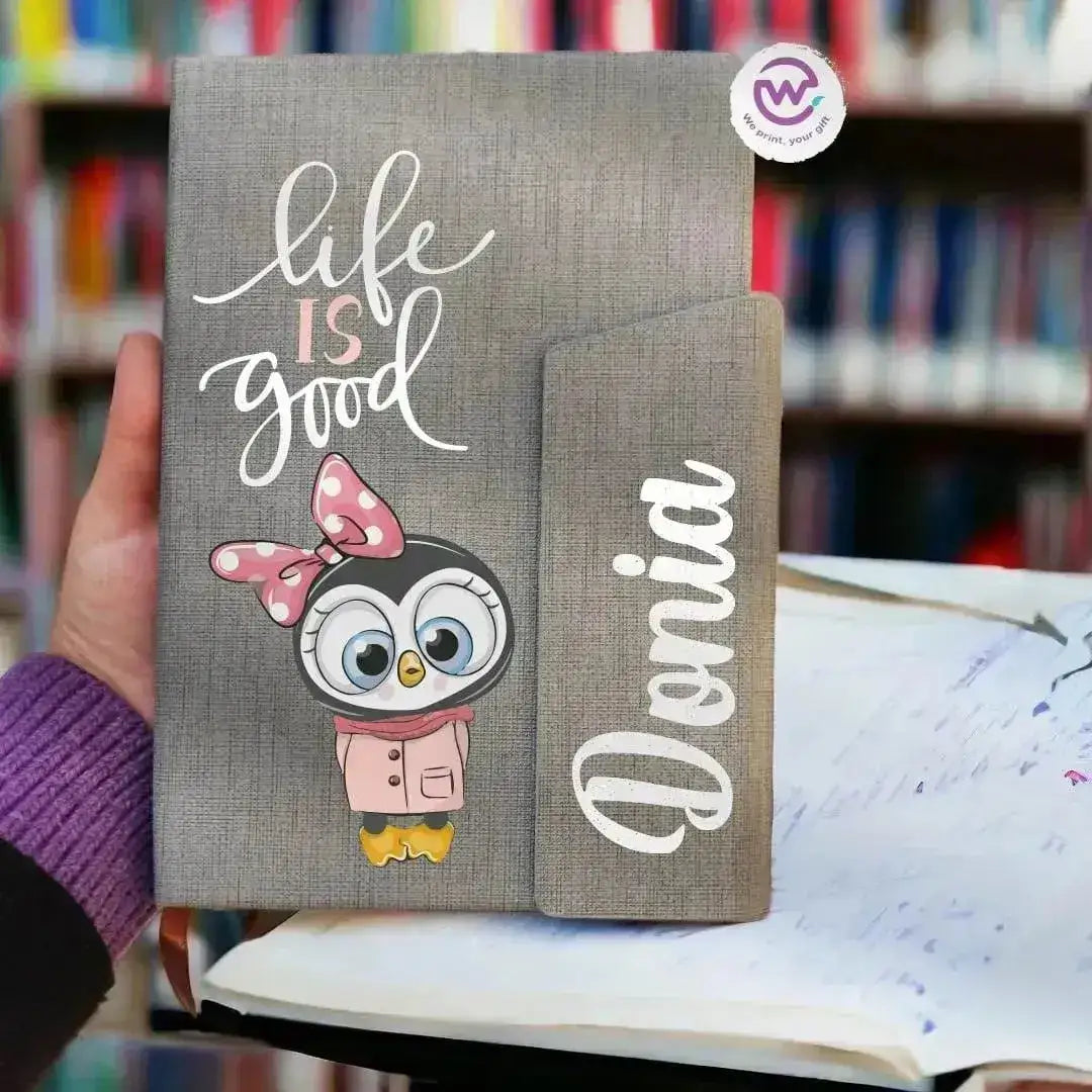 Notebook with magnetic closure-Cute Owl - WE PRINT