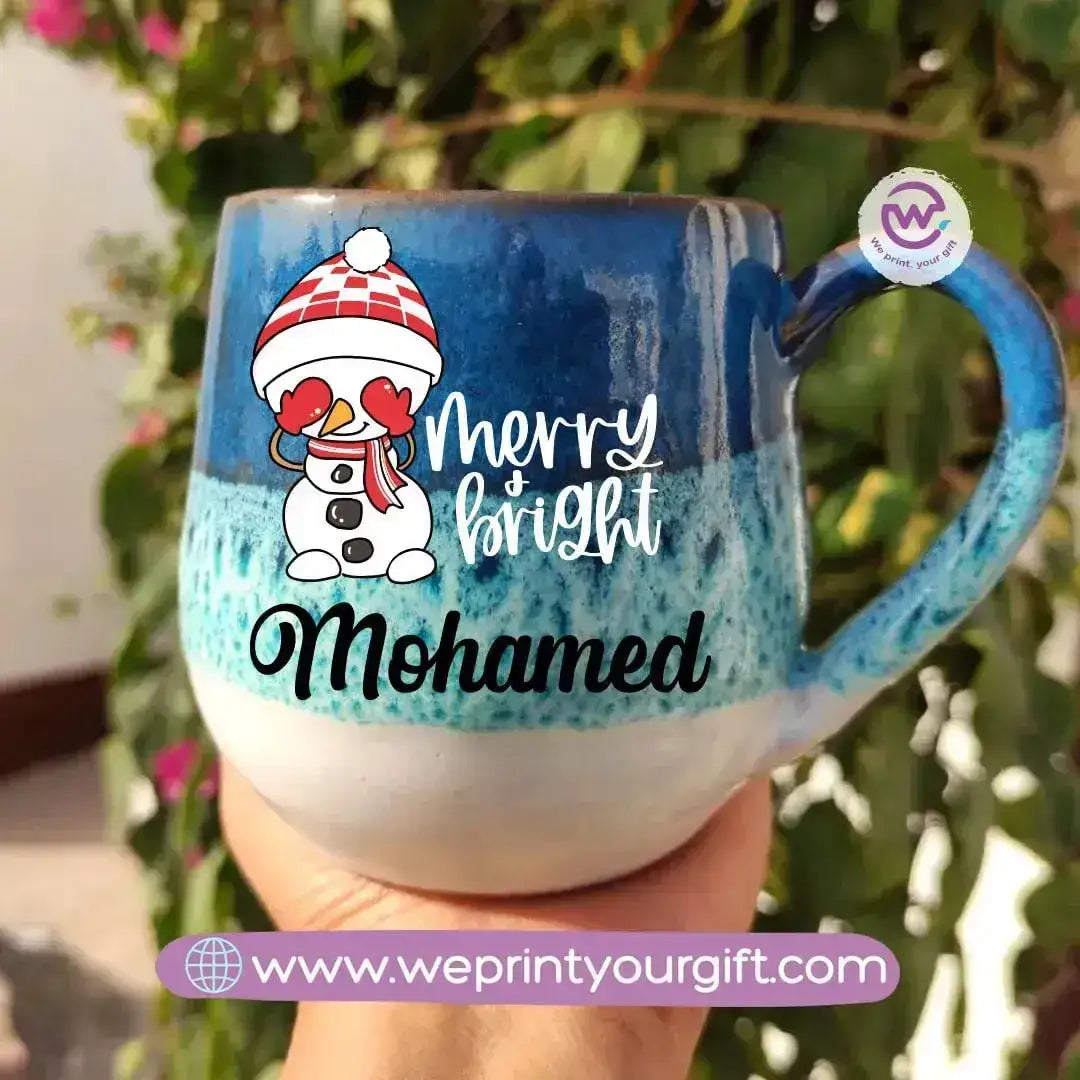 Ocean Handmade Pottery Mug-Christmas - WE PRINT