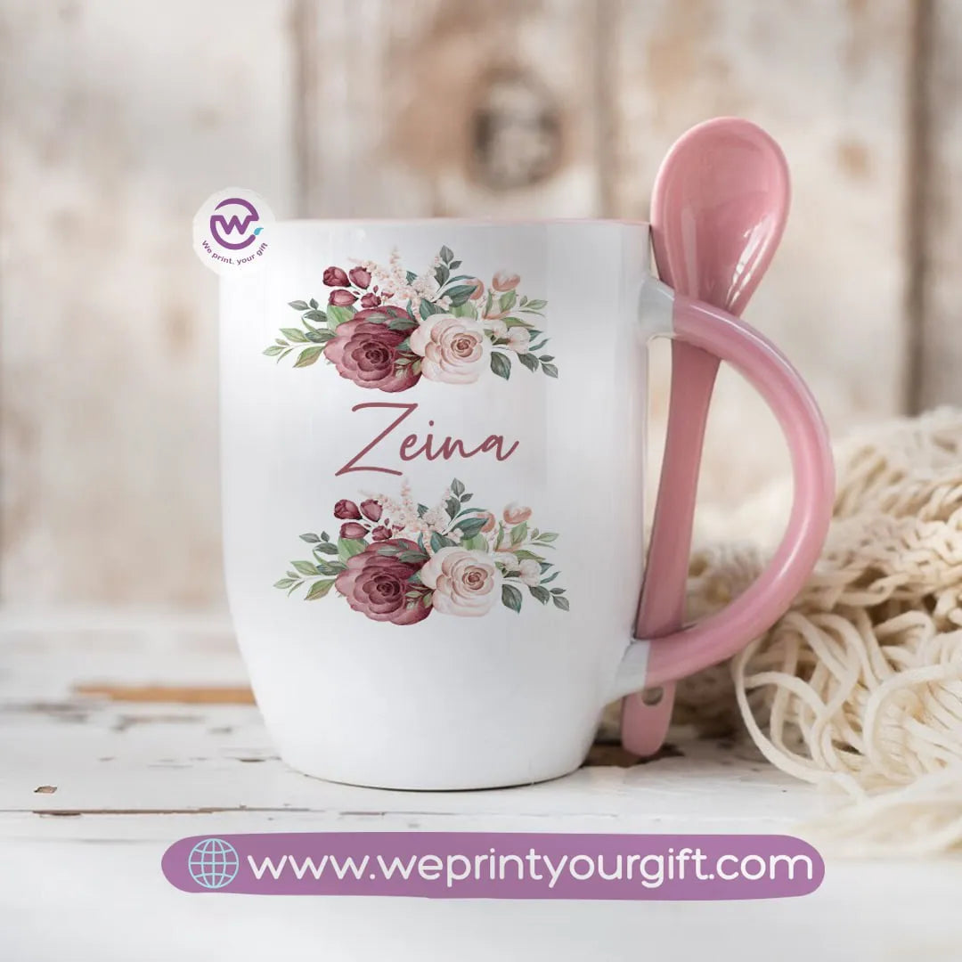 personalized mug- spoon mug- Names - WE PRINT