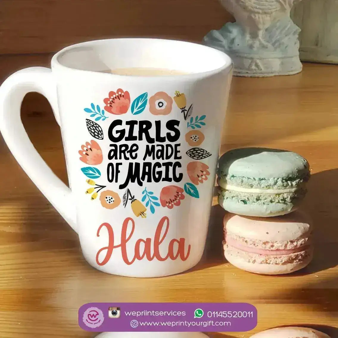 Personalized Mugs -Conical - Floral - WE PRINT