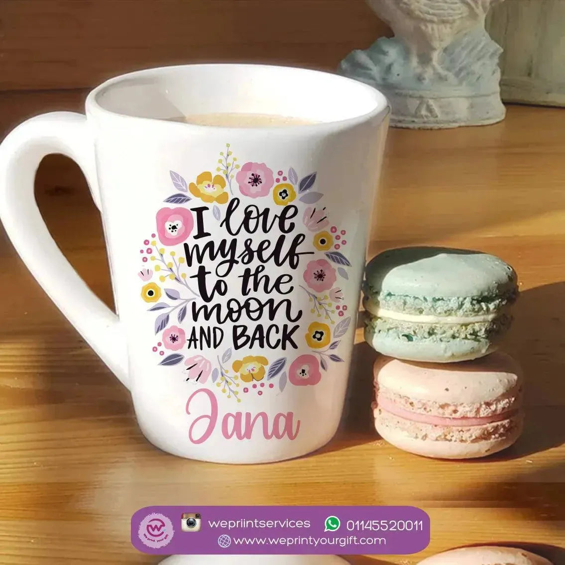 Personalized Mugs -Conical - Floral - WE PRINT