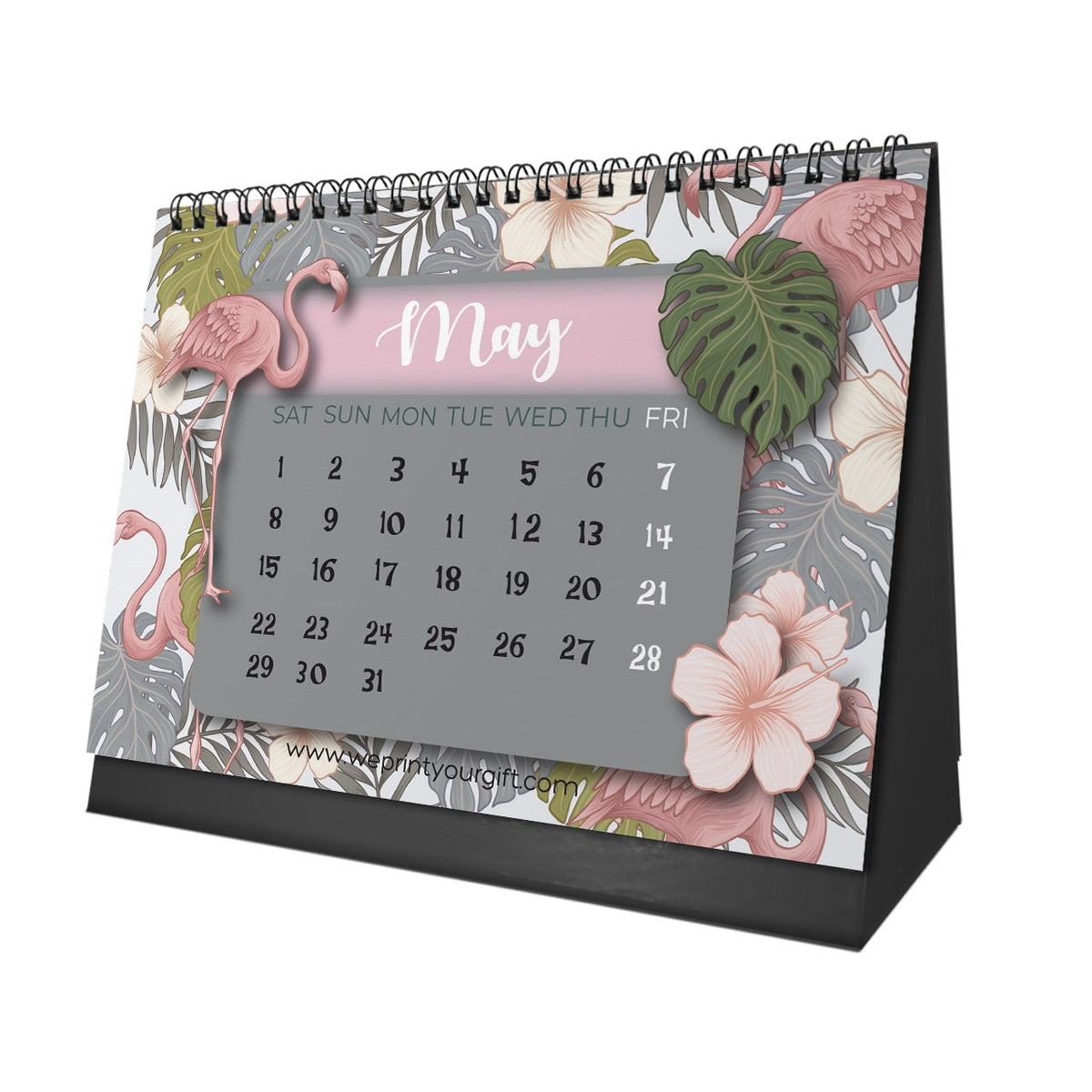 Flamingo 2027 Desk Calendar – Tropical Colours & Positive Moments