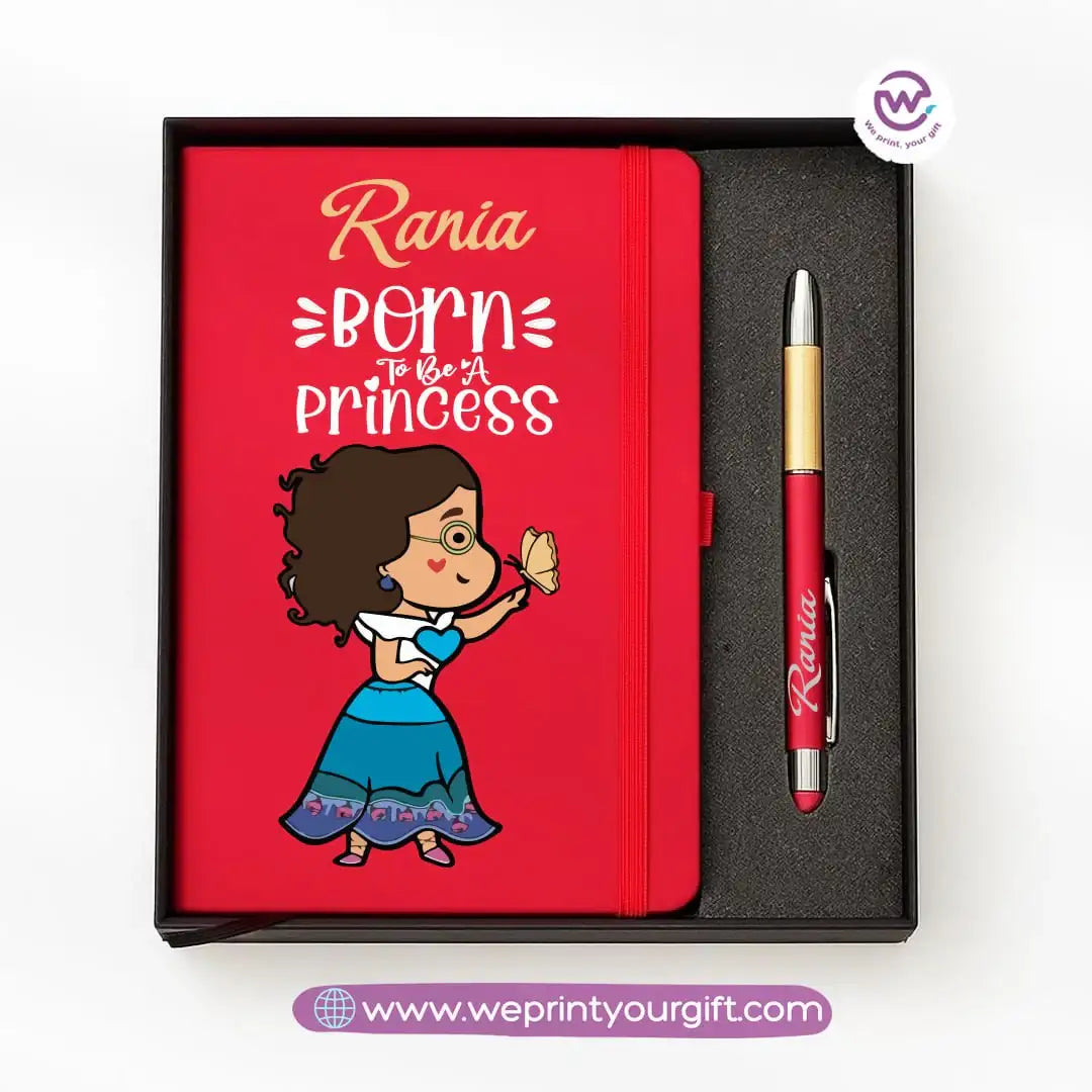 ๐ Princess-Inspired Personalized Gift Box with Notebook & Metal Pen - WE PRINT