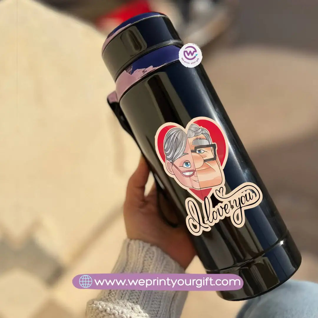 Thermal Bottle Stainless Steel with Infuser – 800ml | Valentine Cartoon Up-Inspired Design - WE PRINT